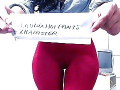 Cameltoe legging merah claudiahotpants